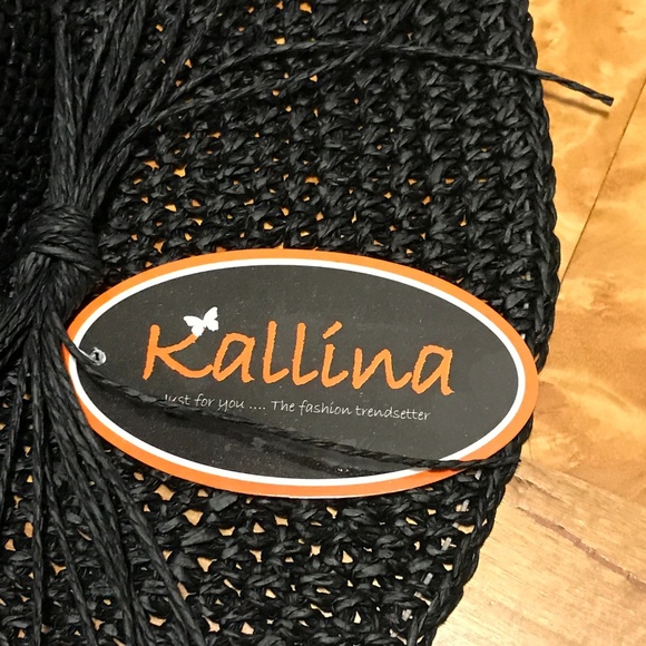 Black Beaded Band Wide Brim Sun Hat - Picture 2 of 4